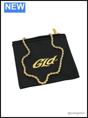 GLD Gold-Plated Rope Chain Necklace Stainless Steel 4mm 20in with Travel Pouch